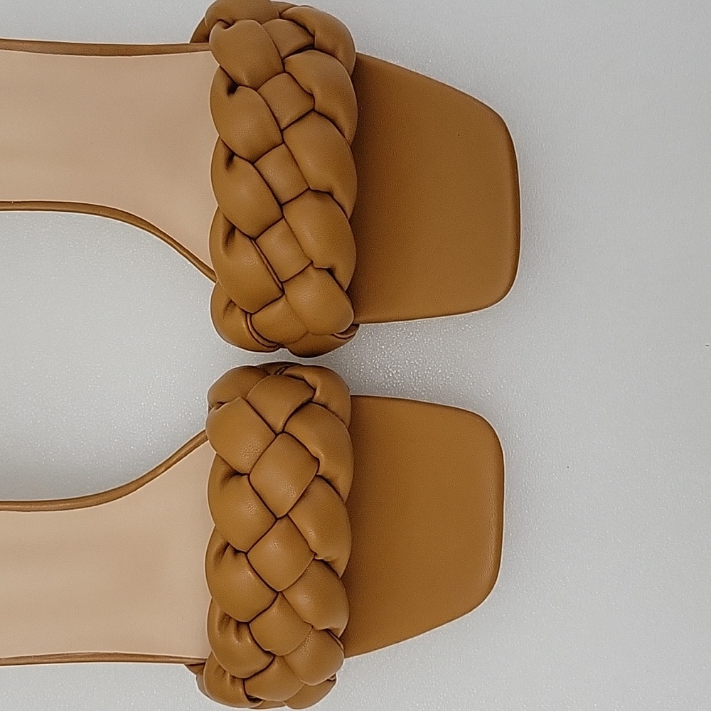 Women's slippers, fashion woven lightweight sandals, comfortable mid heel - Picture 8 of 10